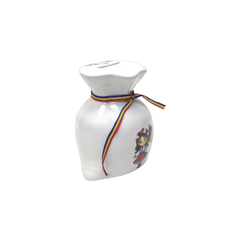 Fetita cu steag, pusculita suvenir sac, model p49-7